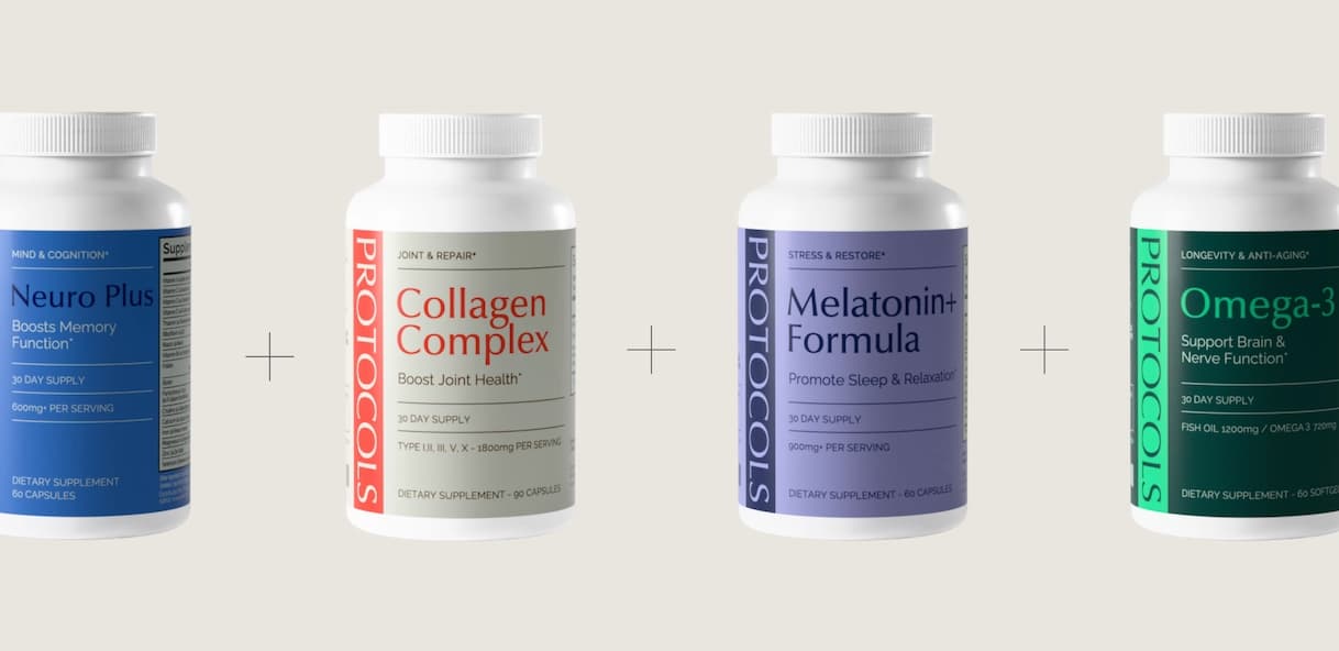 We assemble your Protocol Based on your responses, Protocols identifies products from across our wellness categories and brings them together into a recommended, balanced personalized supplement recommendation designed around your specific needs.